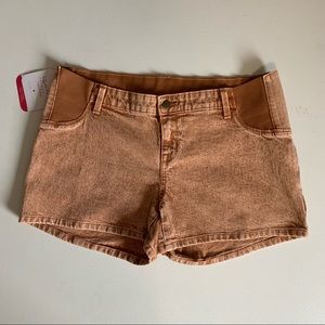 Isabel Maternity Highest Rise Acid Wash Denim Jean Shorts 10 NWT 90s Y2K